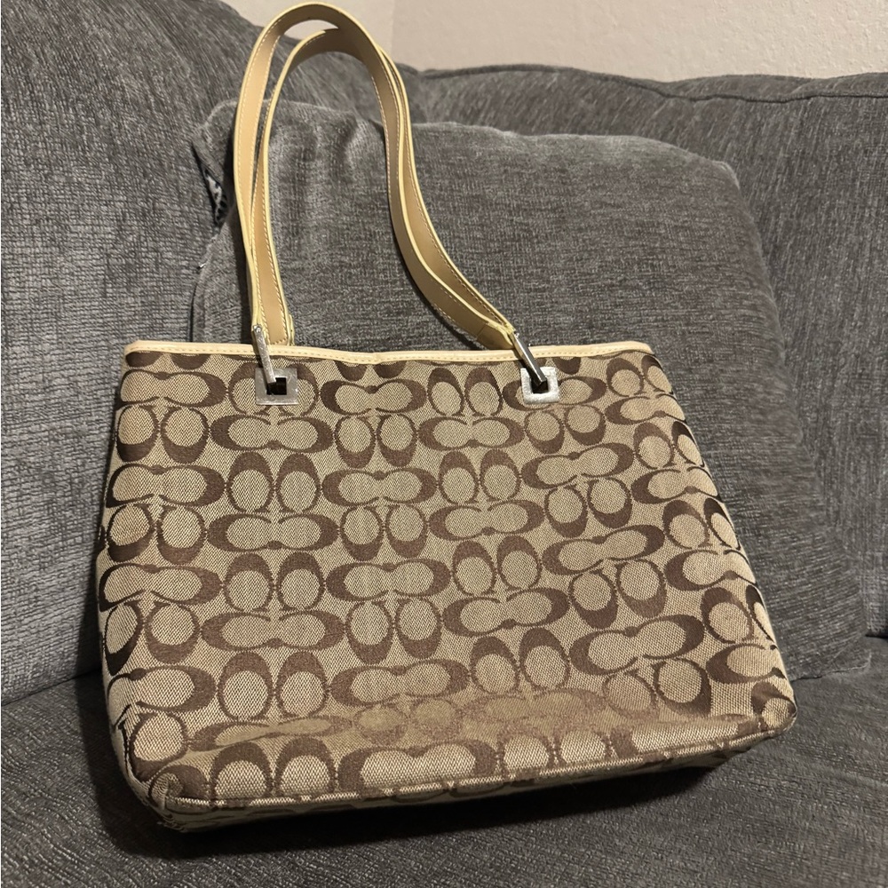 Coach Bag Brown and Tan Signature Tote Bag